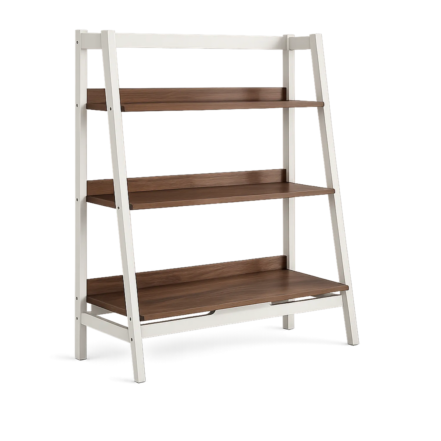 Regał drabinkowy 100 cm x 40 cm x 120 cm MDF drewno sosnowe biały i orzechowy