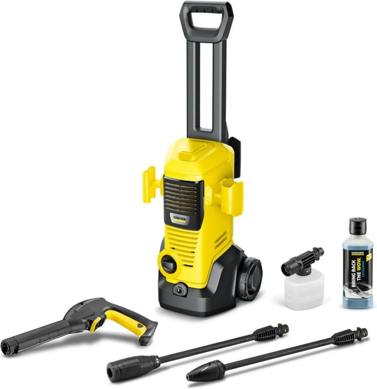 Kärcher K 3 FJ: Myjka ciśnieniowa 120 barów, 380 l/h, powierzchnia 25 m²/h, z filtrem wody, 4,3 kg, pistolet, dysza rotacyjna, lanca Vario, dysza pianowa