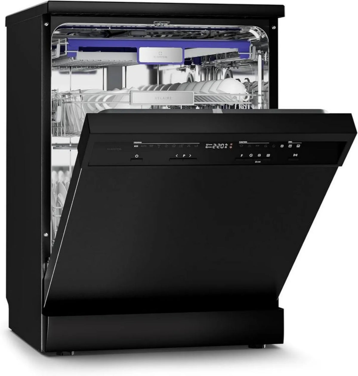 Wolnostojąca zmywarka Klarstein Velaire 60 cm, 14 miejsc, 9 programów, klasa A, AquaStop, zabezpieczenie dziecięce, stal nierdzewna