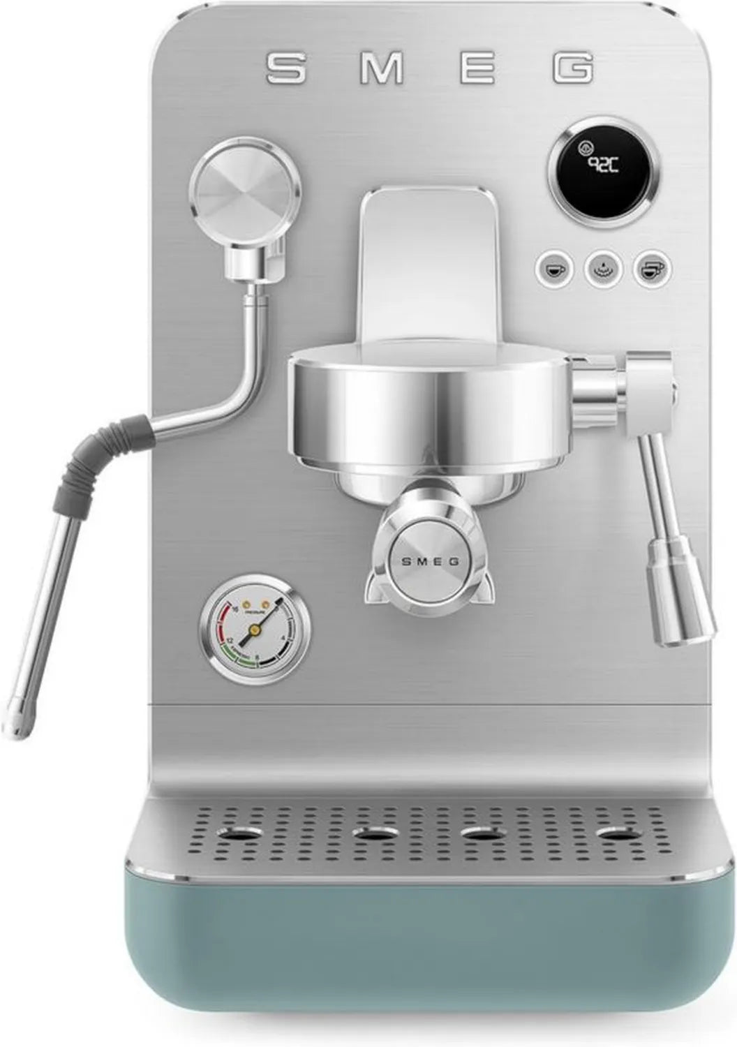 Smeg Ekspres Ręczny do Kawy MiniPro, Potrójny Blok Termiczny, Profesjonalna Dysza Parowa, Zbiornik 1,7L, 1700W, Zielony