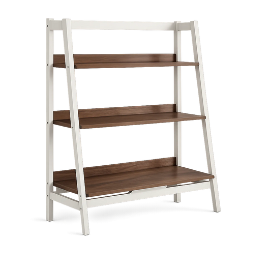 Regał drabinkowy 100 cm x 40 cm x 120 cm MDF drewno sosnowe biały i orzechowy