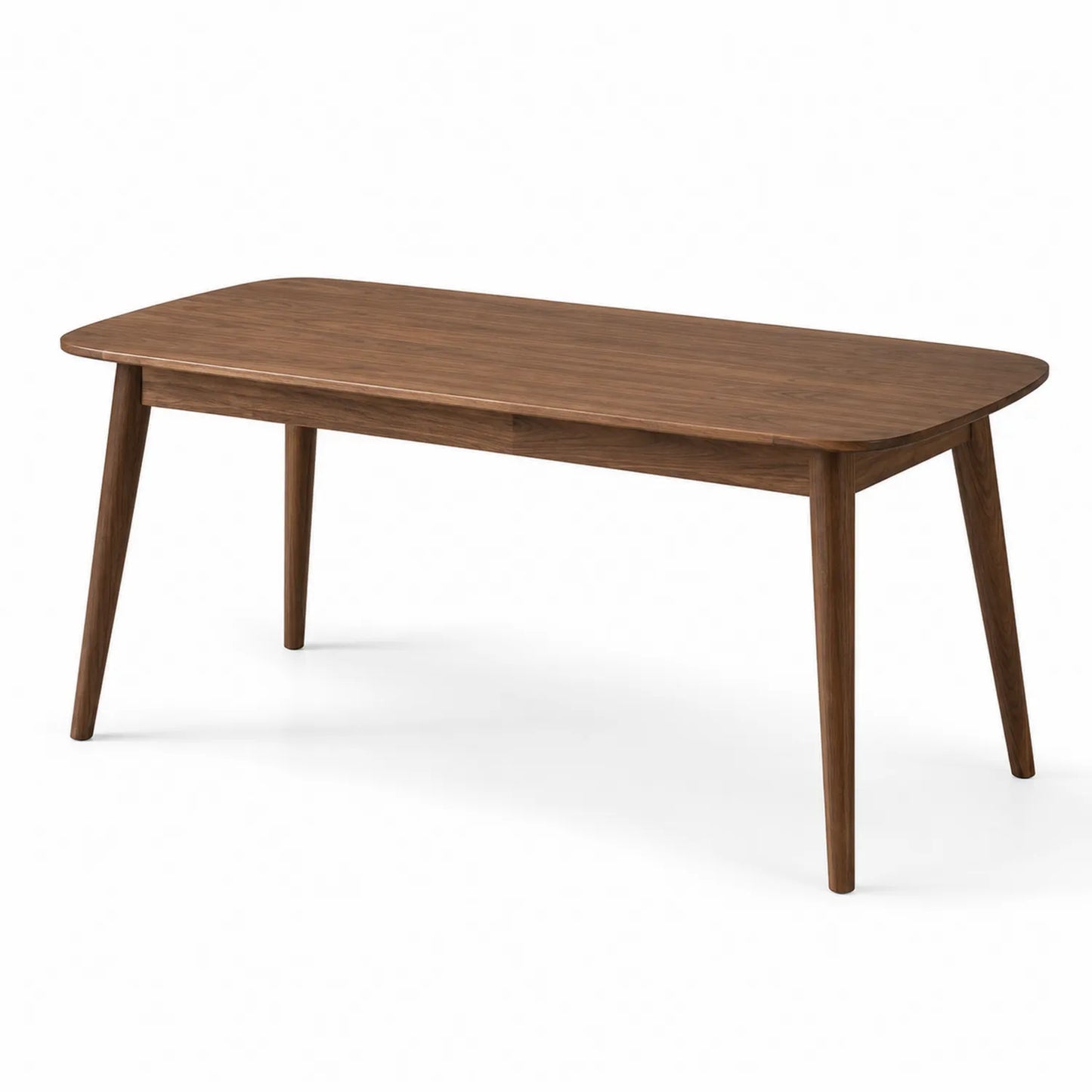 Stół jadalniany prostokątny MDF fornir orzechowy 160 x 90 x 75 cm drewniane nogi brązowy