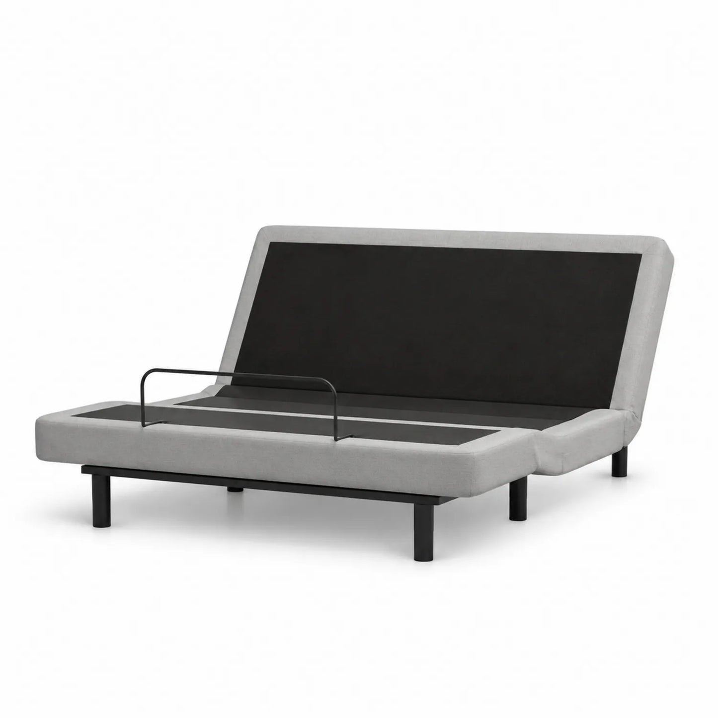 Łóżko regulowane 160x200 cm metalowa rama materac piankowy szary czarny