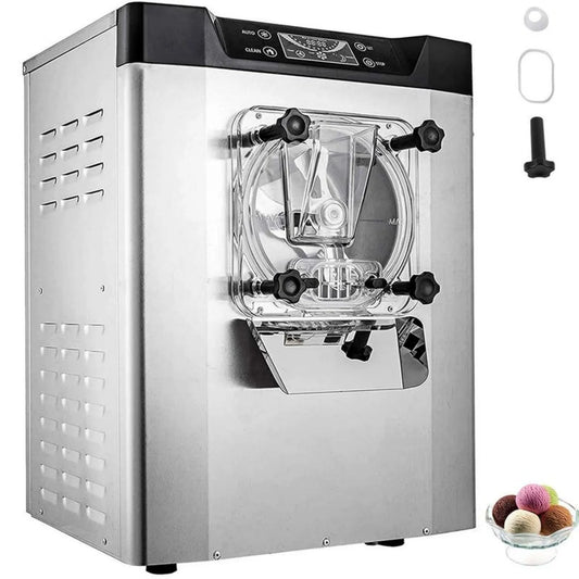 Profesjonalna maszyna do lodów VEVOR 1400W, 16-20 l/h, ekran LCD, różne smaki, do lokali gastronomicznych, srebrna