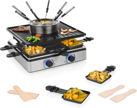 Wielofunkcyjny Grill Raclette i Fondue Princess 5 w 1, 8 osób, 1800 W