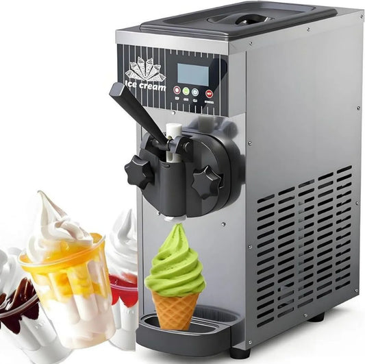 Profesjonalna maszyna do lodów soft, 1 smak, 4-5 l/h, 450W, LCD, alarm braku składników, Grey