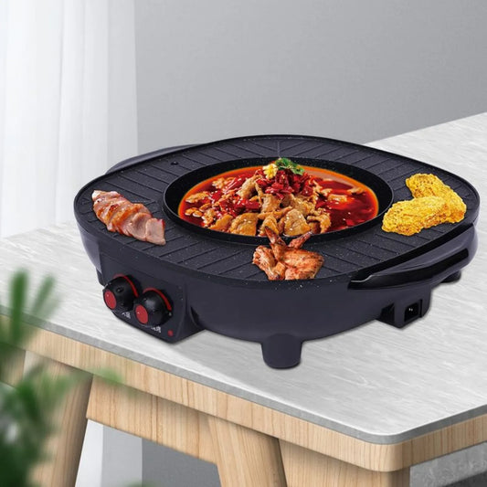 Wielofunkcyjny Grill Elektryczny i Garnek Hot Pot 2 w 1, 2000 W, 26 cm, 3 litry