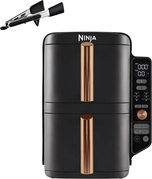 Ninja Double Stack XL Beztłuszczowa Frytkownica Pionowa, 9,5 l, 6 Funkcji, Oszczędność Miejsca