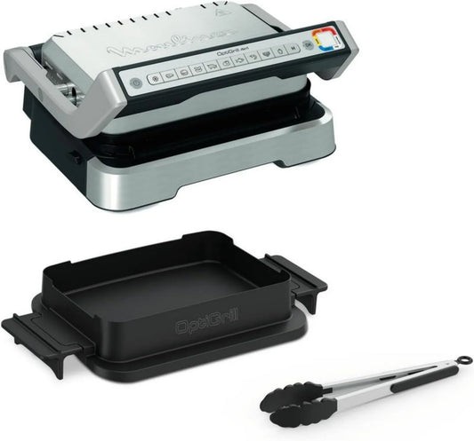 Moulinex OptiGrill 4w1: Grill, Piekarnik i Szczypce - Intuicyjne Gotowanie z 9 Programami i Nieprzywierającymi Płytami