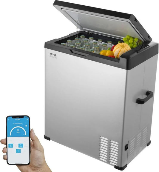 VEVOR Przenośna lodówka samochodowa 70L, zakres -20~20°C, zasilanie 12/24 V DC i 100-240 V AC