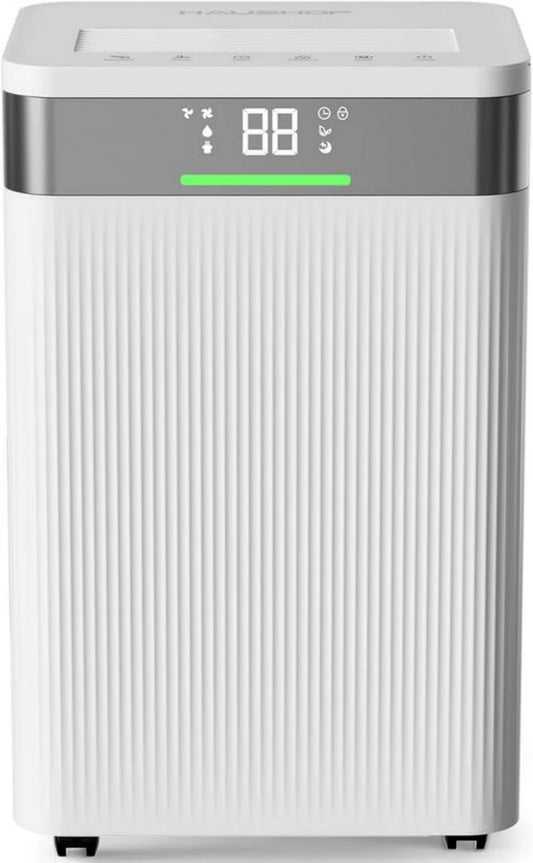 Osuszacz powietrza HAUSHOF 20L/d, 41dB, jonizacja, LED, 4,5L zbiornik, do 30m², przenośny