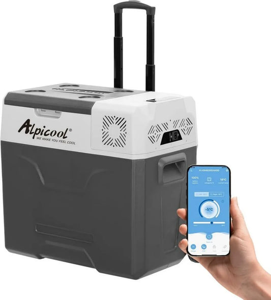 Przenośna lodówka turystyczna Alpicool CX50 50L z funkcją zamrażarki, USB, 12V do samochodu i kampera