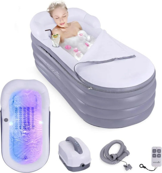 Nadmuchiwana wanna SPA z masażem bąbelkowym SereneLife z dodatkami