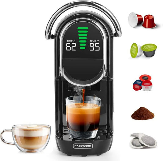 Wielofunkcyjny ekspres do kawy 5 w 1 z włoską pompą, obsługujący kapsułki Nespresso, Dolce Gusto, Lavazza A Modo Mio i saszetki ESE