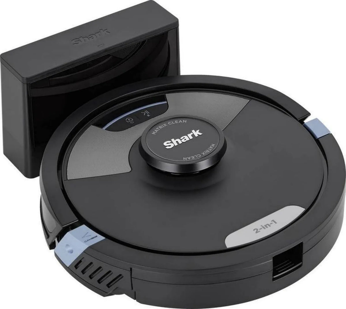 Shark Matrix Plus Robot 2w1 Odkurzacz Mop, Samooprężniający, Mopowanie Krawędziowe, Przystosowany do Dywanów i Podłóg, Antyalergiczny, Wifi/App, Czarny