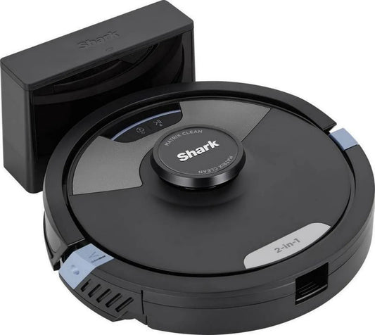 Shark Matrix Plus Robot 2w1 Odkurzacz Mop, Samooprężniający, Mopowanie Krawędziowe, Przystosowany do Dywanów i Podłóg, Antyalergiczny, Wifi/App, Czarny